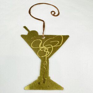Martini Glass ChristmasTree Metal Copper Ornament Handcrafted Fairthorne Studios